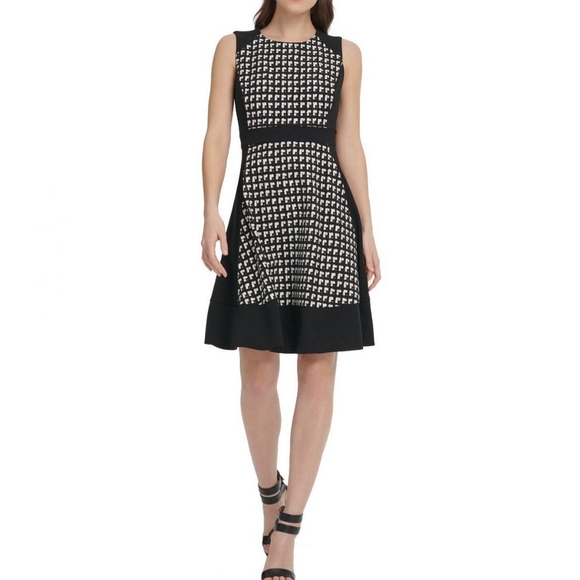 Dkny Dresses & Skirts - NWT New DKNY Dress Fit & Flare Black/White Size 10